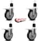 Service Caster 5'' Black Poly Swivel 1-7/8'' Expanding Stem Caster Set Total Lock Brake, 4PK SCC-EXTTL20S514-PPUB-BLK-178-4 - alternate 2